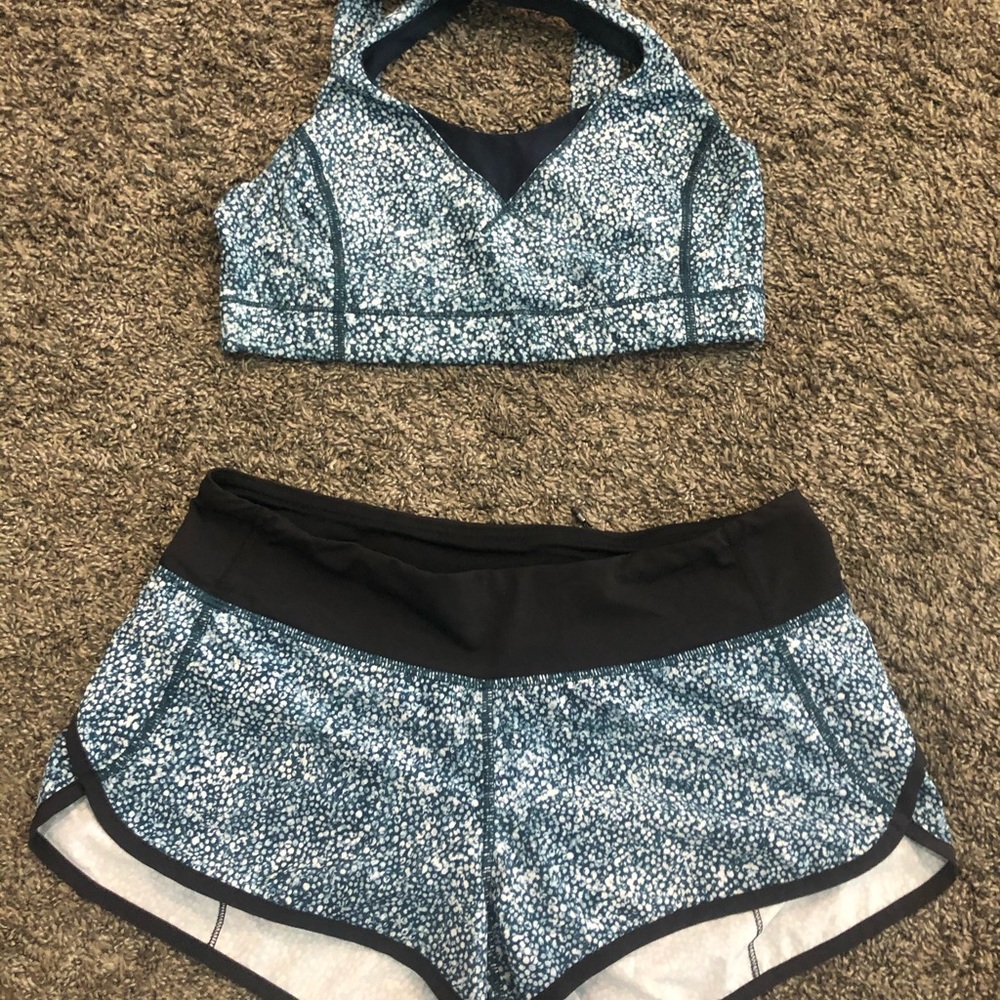 Lululemon bra and shorts set